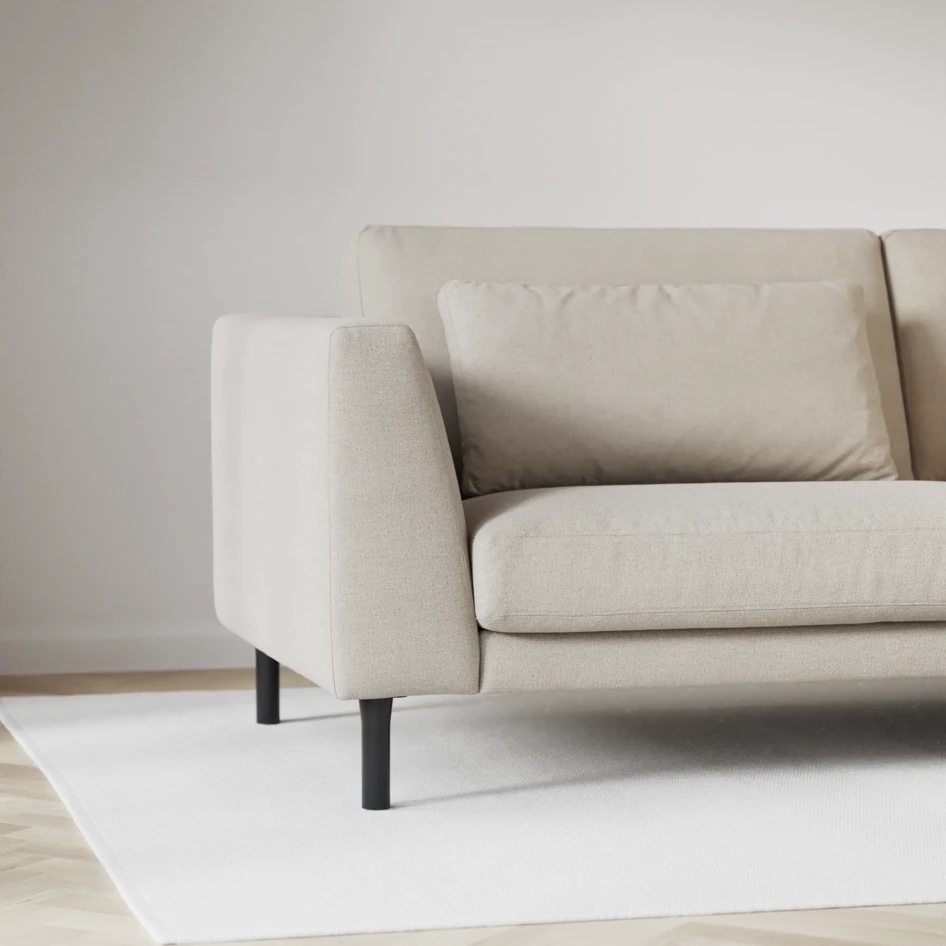 Willow - 3-sits soffa med schäslong vänster, fast klädsel - Beige