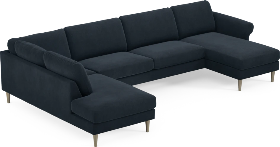 Bridge - 3-sits soffa med divan vänster och schäslong höger - Blå