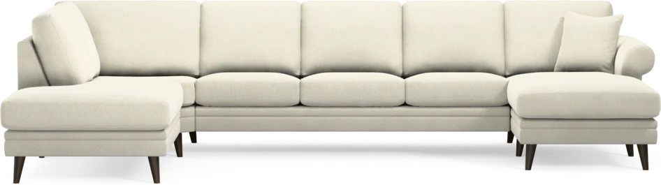 Eden - 3-sits soffa med divan vänster och schäslong höger - Vit