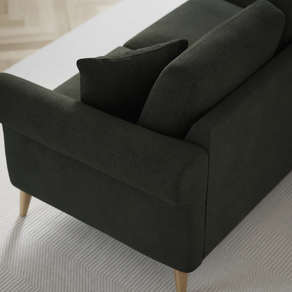 Eden - 3-sits soffa med schäslong vänster och divan höger - Grön