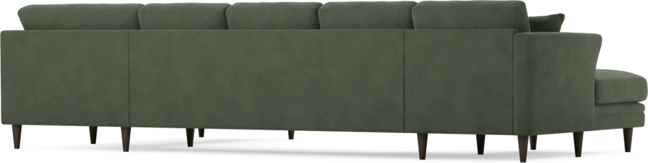 Eden - 3-sits soffa med schäslong vänster och divan höger - Grön
