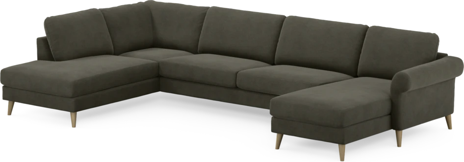 Bridge - 3-sits soffa med divan vänster och schäslong höger - Grå