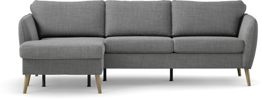 County - 3-sits soffa med flyttbar schäslong - Grå