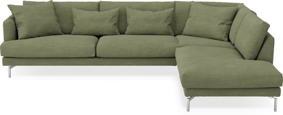 Harper - 3-sits soffa med divan höger - Grön