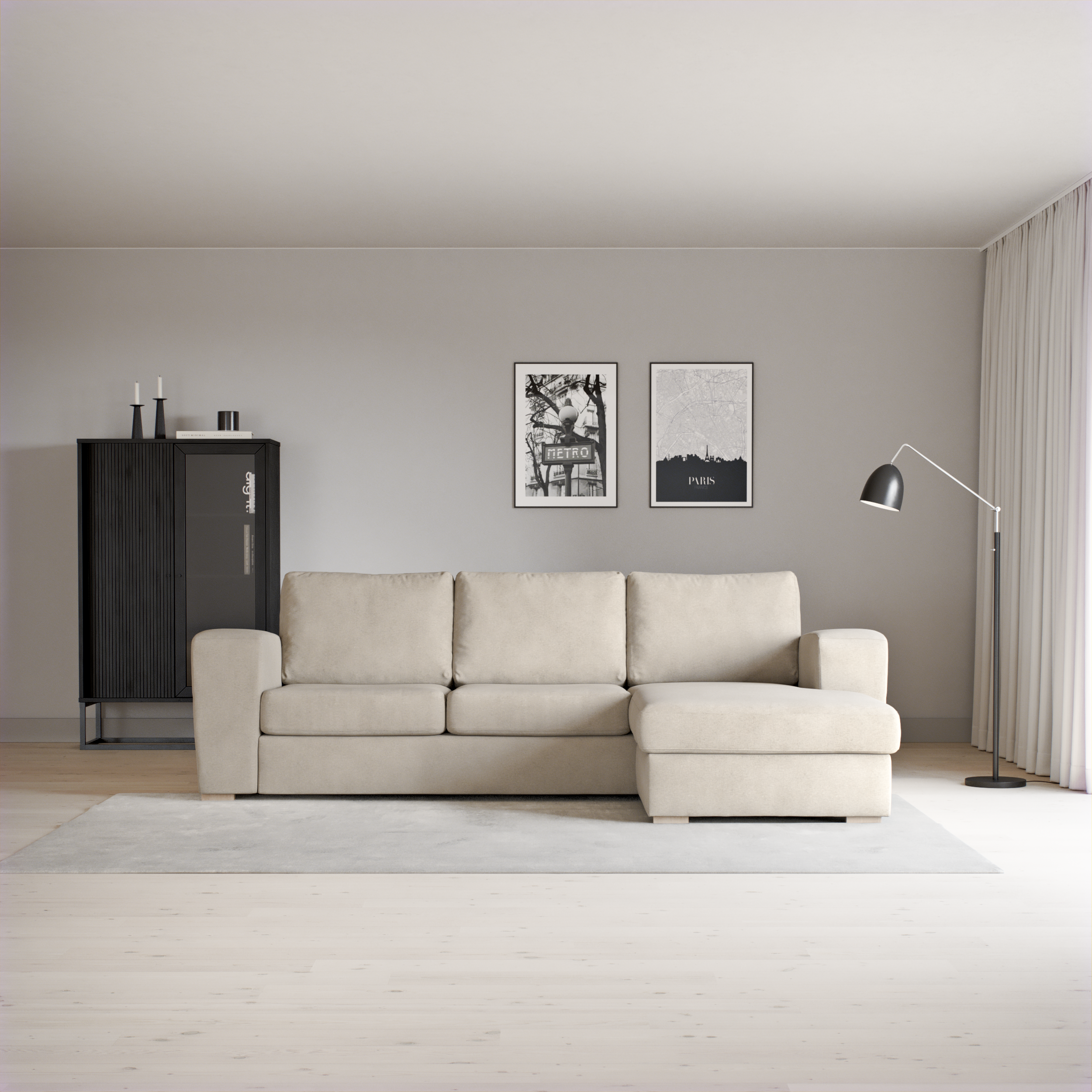 Friday, 3-sits soffa med schäslong höger