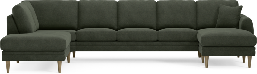 Eden - 3-sits soffa med divan vänster och schäslong höger - Grön