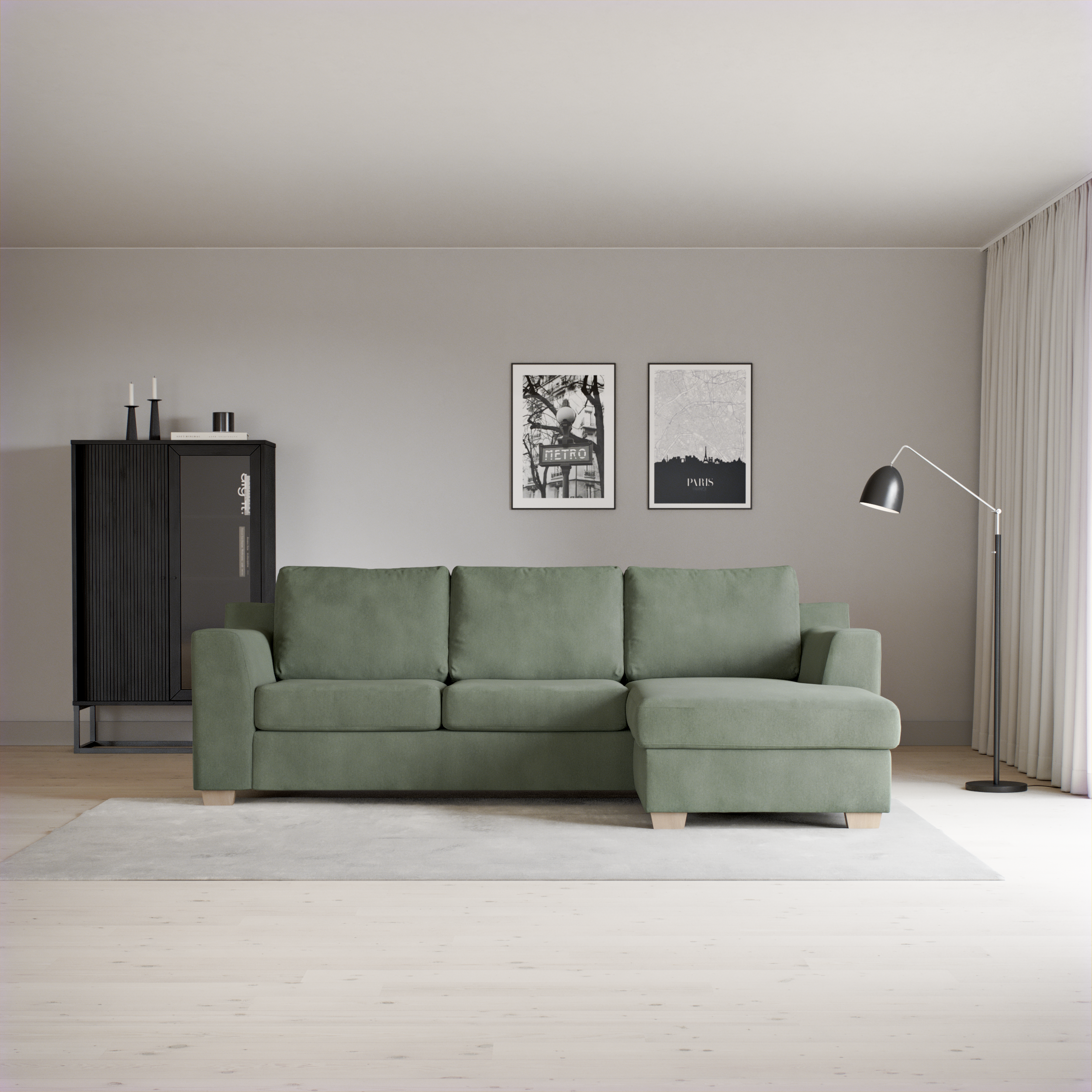 Friday, 3-sits soffa med schäslong höger