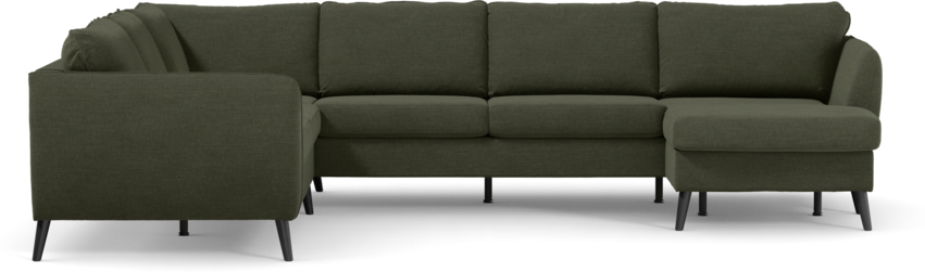 County - Hörnsoffa, 2+3-sits med schäslong höger - Grön