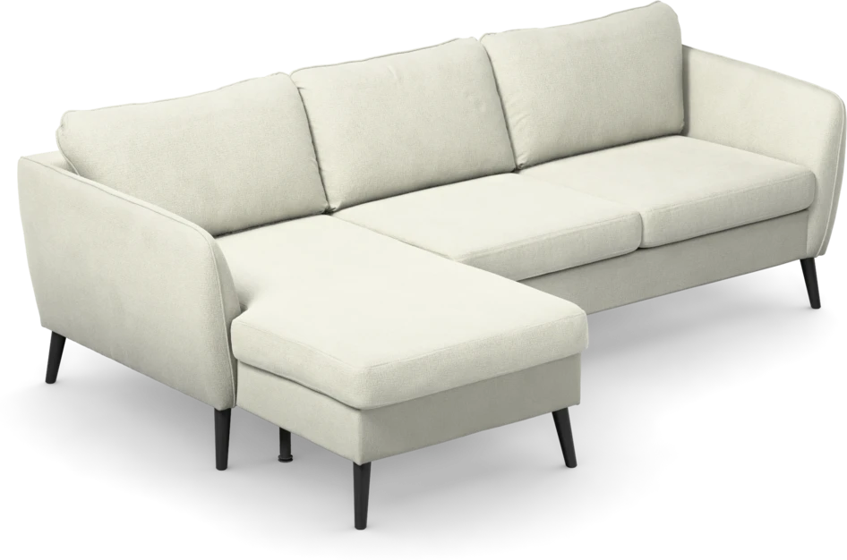 County - 3-sits soffa med flyttbar schäslong - Vit