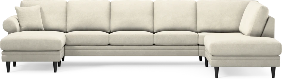 Eden - 3-sits soffa med schäslong vänster och divan höger - Vit