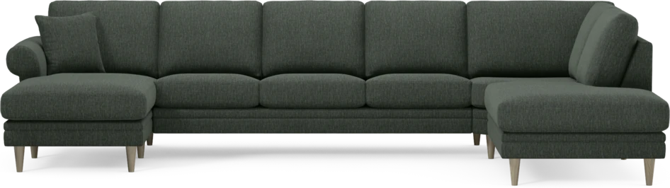 Eden - 3-sits soffa med schäslong vänster och divan höger - Grön