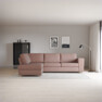 Friday - 2,5-sits soffa med divan vänster - Rosa