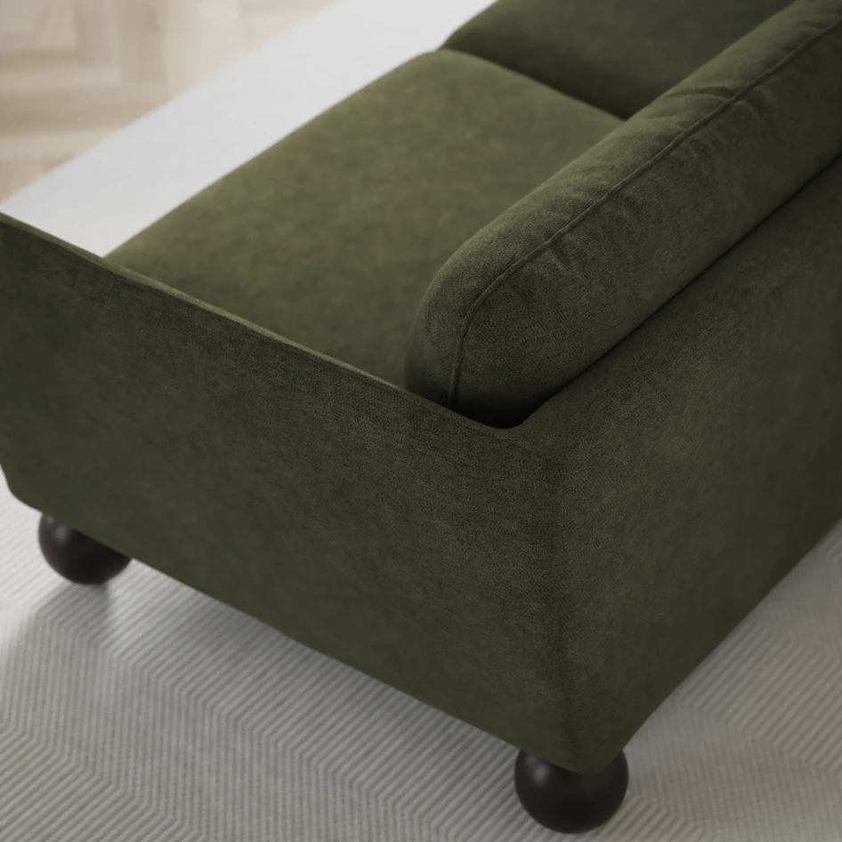 Madison Lux - 2-sits soffa med divan vänster och höger - Grön