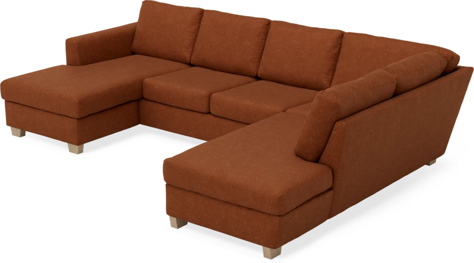 Friday - 3-sits soffa med schäslong vänster och divan höger - Orange