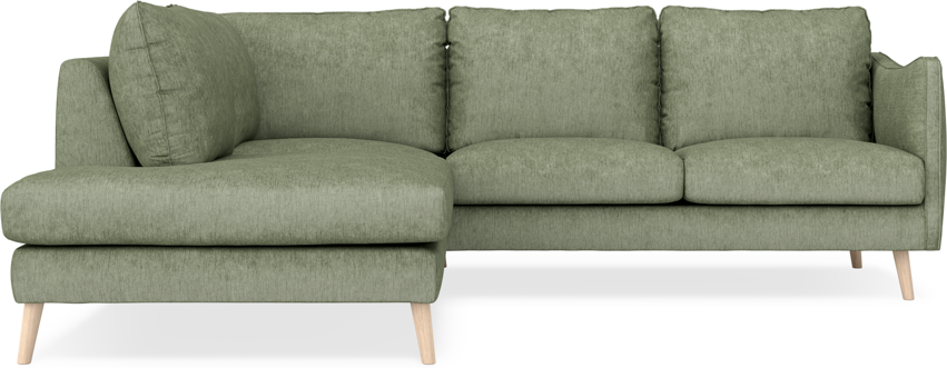 Madison - 2-sits soffa med divan vänster - Grön