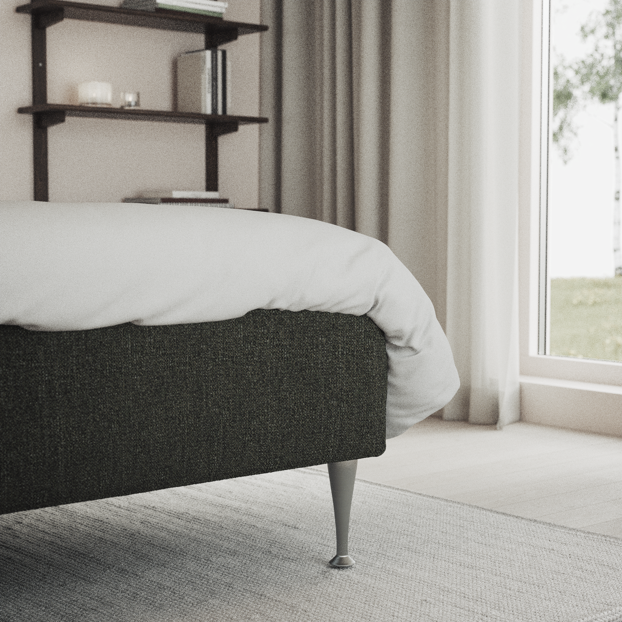 Delux Exclusive - Kontinentalsäng, enkelsäng 120 cm med bäddmadrass och sängben - inspiration