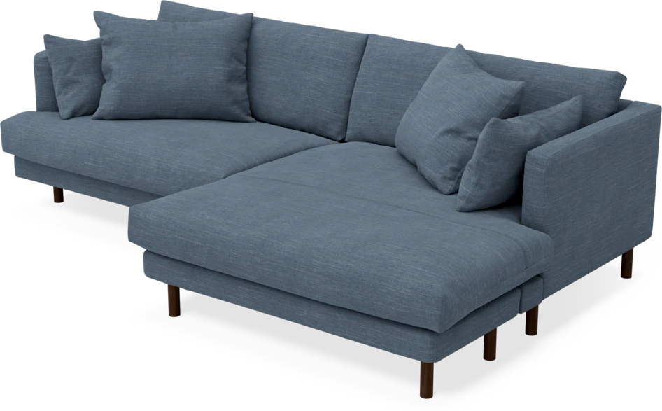 Harper - 4-sits med schäslong XL höger - Blå