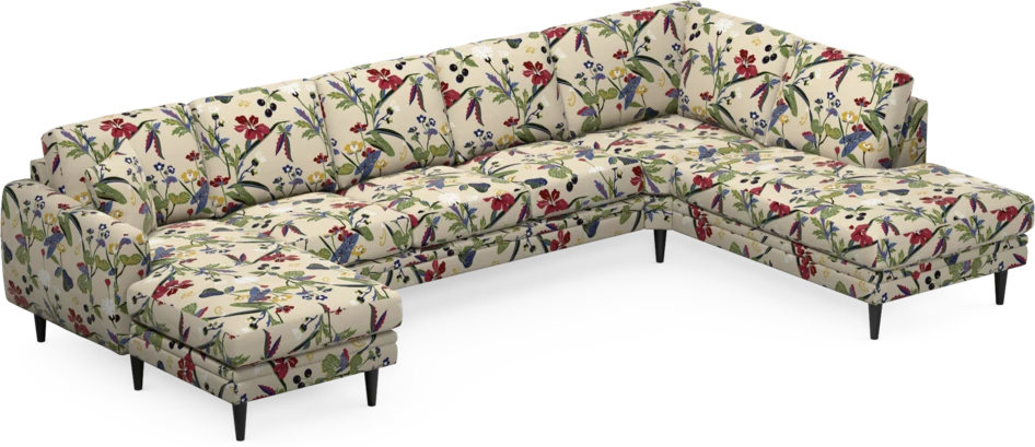 Eden - 3-sits soffa med schäslong vänster och divan höger - Flerfärgad