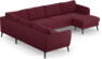 County - Hörnsoffa, 2+3-sits med schäslong höger - Röd