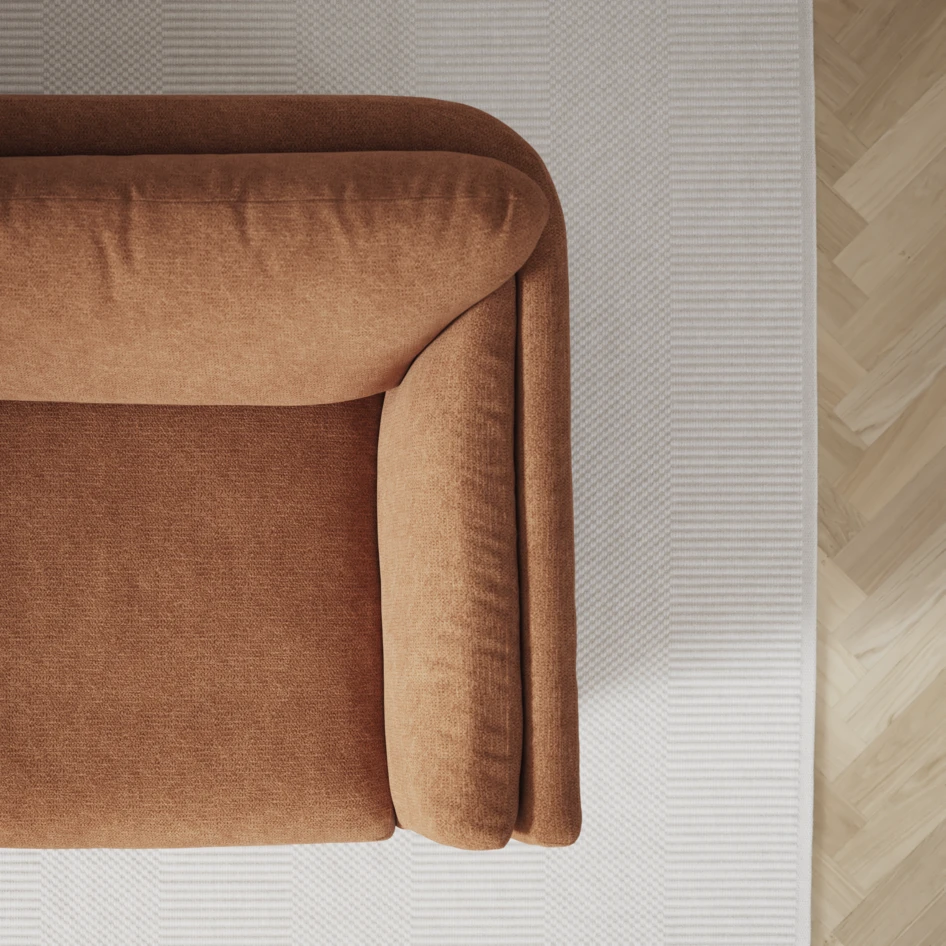 Madison Lux - Hörnsoffa med schäslong höger - Orange