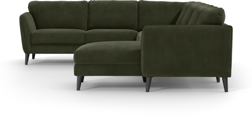 Bridge - Hörnsoffa, 2+3-sits med schäslong höger - Grön