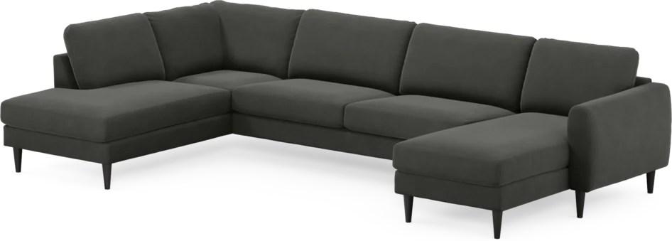 Bridge - 3-sits soffa med divan vänster och schäslong höger - Grå