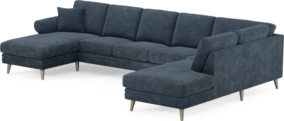 Eden - 3-sits soffa med schäslong vänster och divan höger - Blå