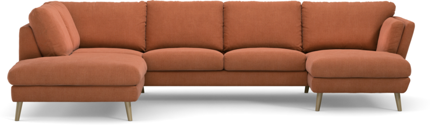 Madison Lux - 2-sits soffa med divan vänster och schäslong höger - Orange