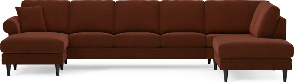 Eden - 3-sits soffa med schäslong vänster och divan höger - Orange