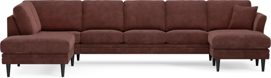 Eden - 3-sits soffa med divan vänster och schäslong höger - Röd