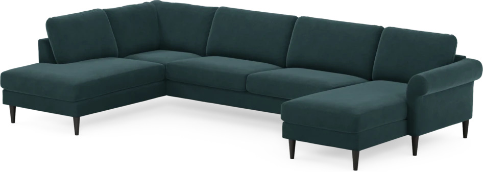 Bridge - 3-sits soffa med divan vänster och schäslong höger - Blå