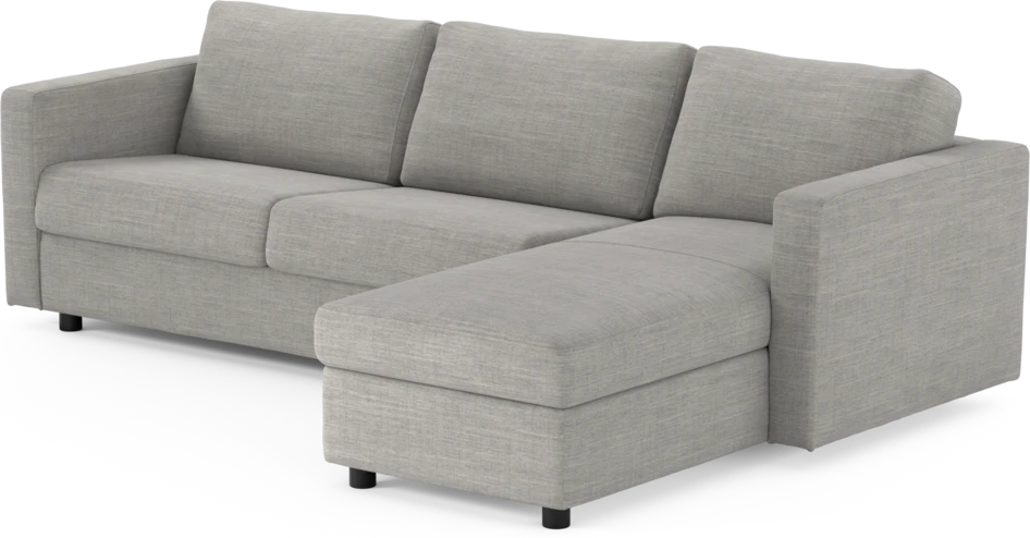 Lindö - Bäddsoffa 2,5-sits med schäslong, vändbar - Brun
