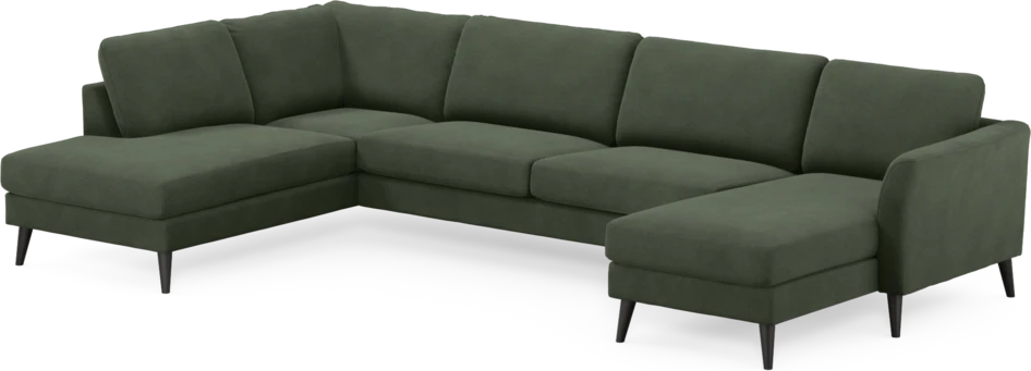 Bridge - 3-sits soffa med divan vänster och schäslong höger - Grön