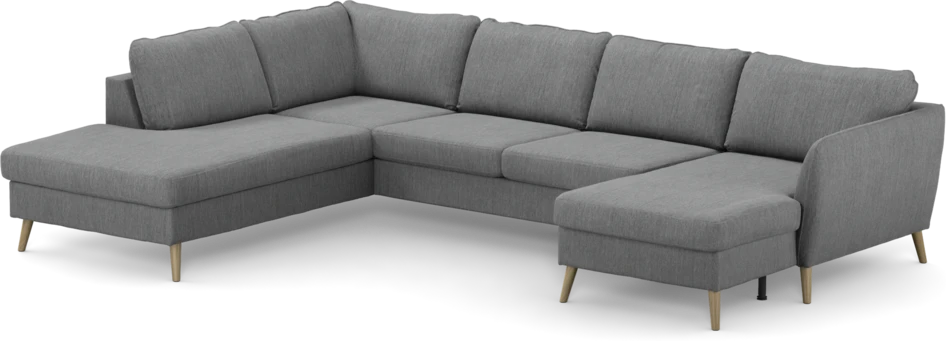 County - 3-sits soffa med divan vänster och schäslong höger - Grå