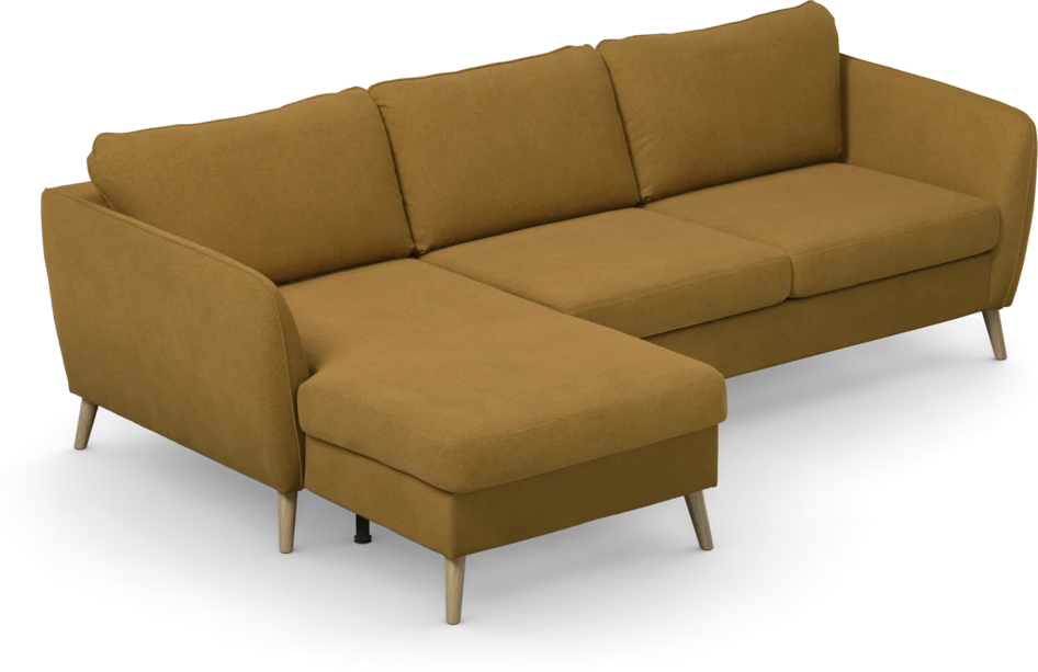 County - 3-sits soffa med flyttbar schäslong - Gul