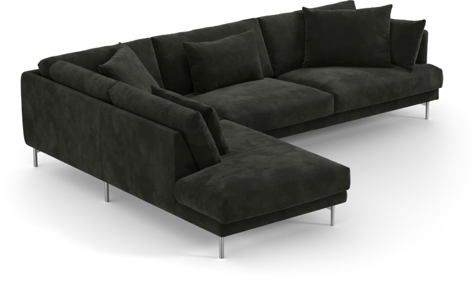 Harper - 3-sits soffa med divan vänster - Svart