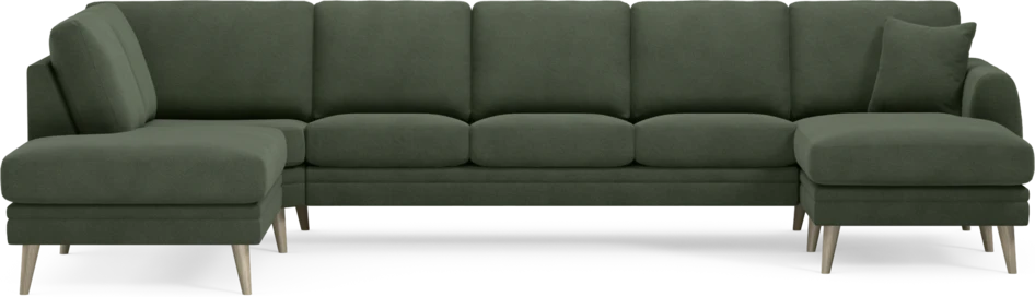 Eden - 3-sits soffa med divan vänster och schäslong höger - Grön