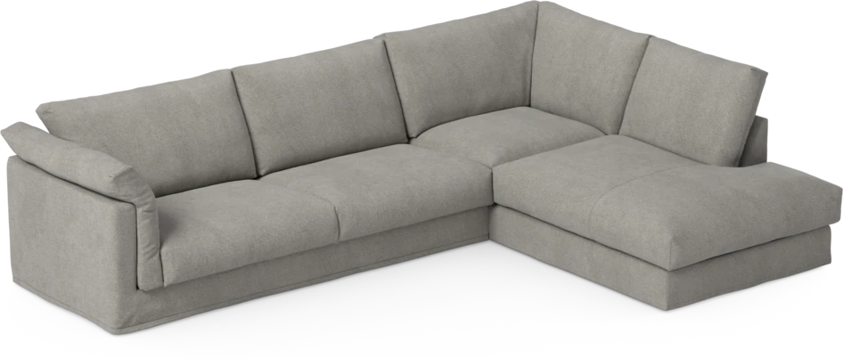 Cherrie - 3-sits soffa med divan höger, med kappa - Grå