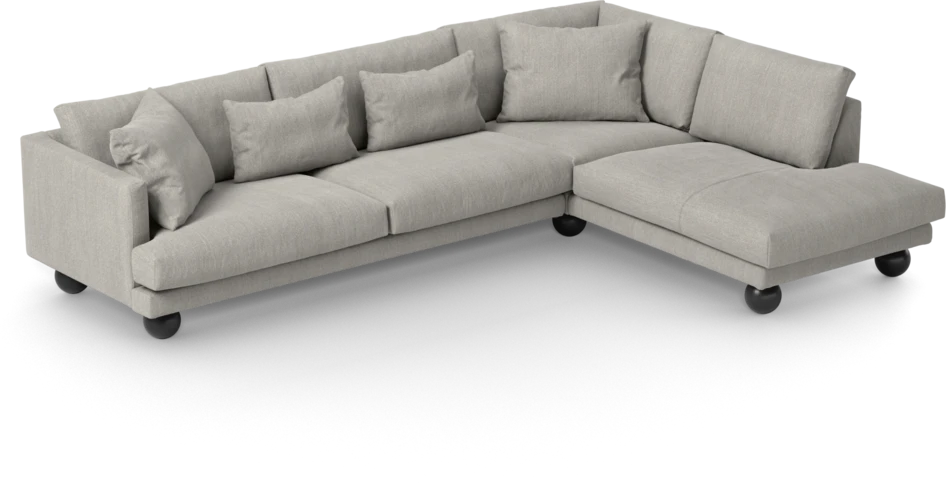 Harper - 3-sits soffa med divan höger - Grå