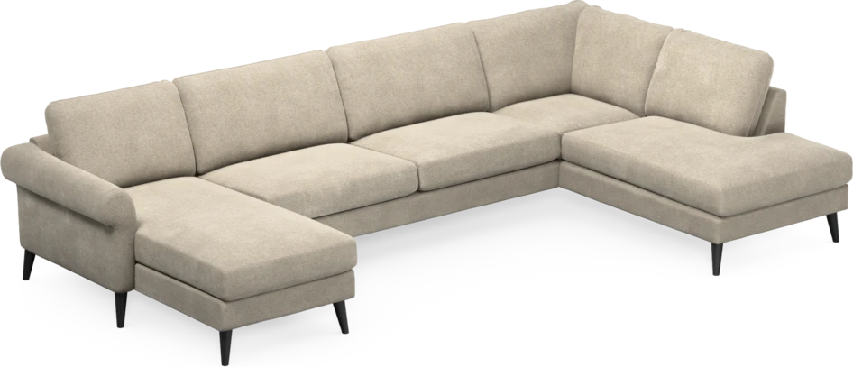 Bridge - 3-sits soffa med schäslong vänster och divan höger - Beige