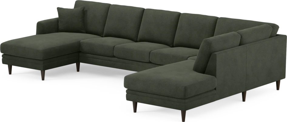 Eden - 3-sits soffa med schäslong vänster och divan höger - Grön