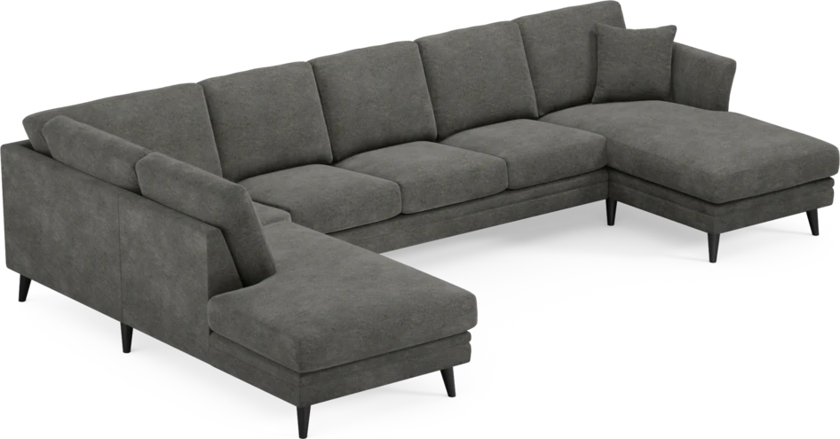 Eden - 3-sits soffa med divan vänster och schäslong höger - Grå