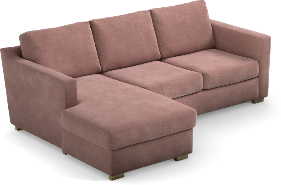 Friday - 3-sits soffa med schäslong vänster - Rosa