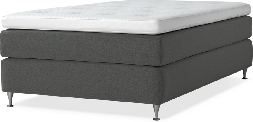 Delux Sense - Kontinentalsäng, enkelsäng 120 cm med bäddmadrass - Grå