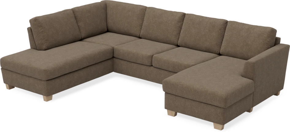 Friday - 3-sits soffa med divan vänster och schäslong höger - Brun