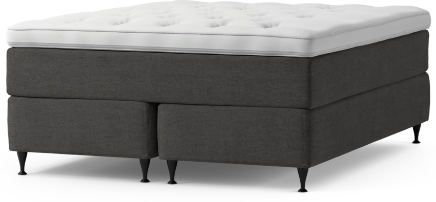 Delux Dream - Kontinentalsäng, dubbelsäng med bäddmadrass och sängben - Grå