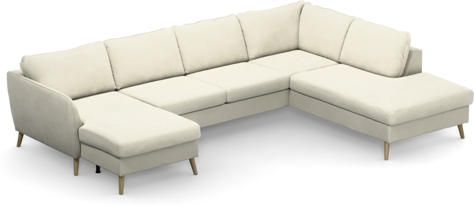 County - 3-sits soffa med schäslong vänster och divan höger - Vit