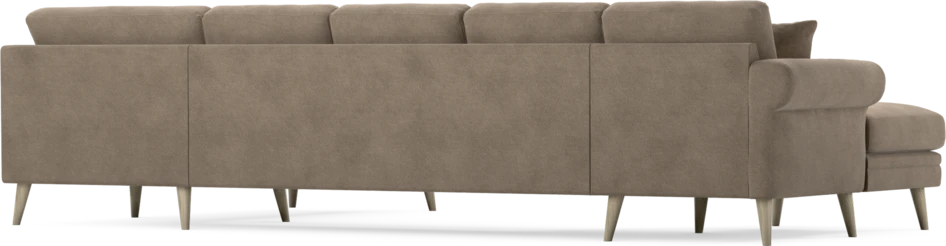 Eden - 3-sits soffa med schäslong vänster och divan höger - Brun