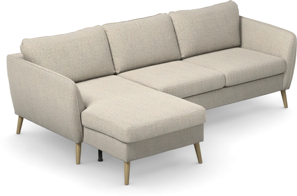 County - 3-sits soffa med flyttbar schäslong - Beige