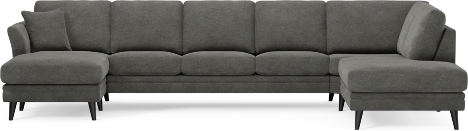 Eden - 3-sits soffa med schäslong vänster och divan höger - Grå